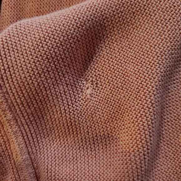 Peruvian Connection Pima Cotton Salmon Pink Knit Cardigan Sweater Womens Size L - Picture 8 of 12